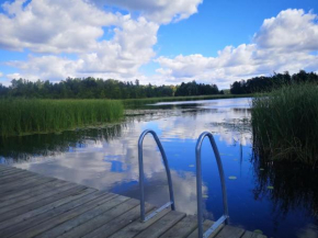 Domek nad jeziorem z prywatnym pomostem in Orzysz